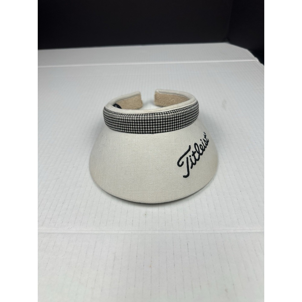 Vintage Womans Titleist Visor White Black Cloth Sweatband Golf Outdoors